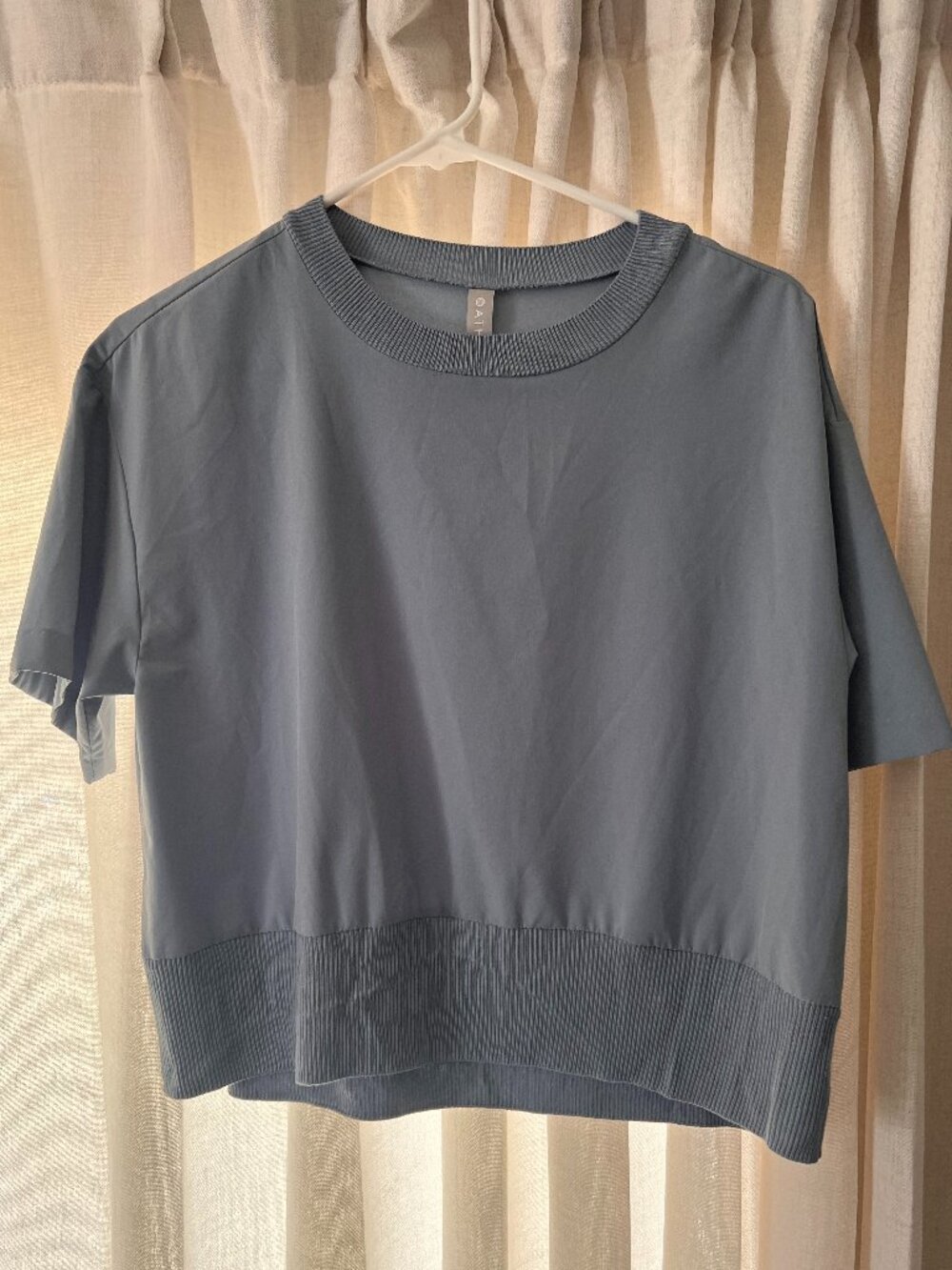 Athleta Tops | Athleta Zephyr Crop Light Blue Tee Size XS | Women's Athleisure